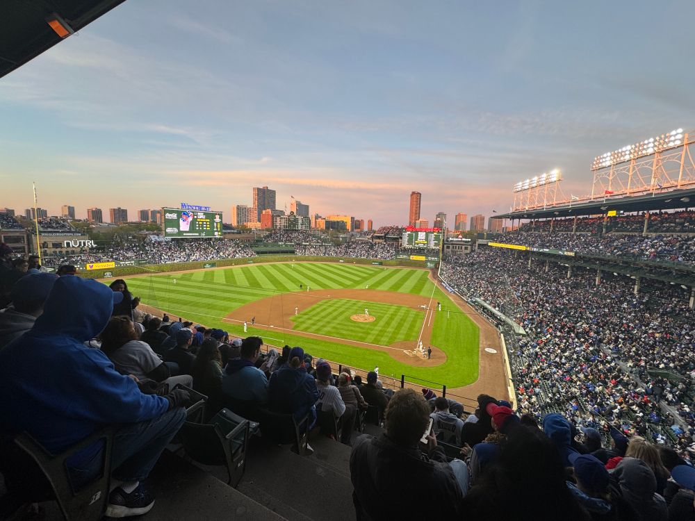 Sunset over Wrigley 