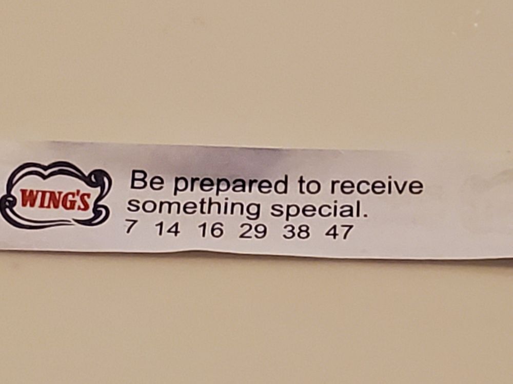 Fortune slip without a cookie. Fortuitous message at Midtown Plaza on Ash Wednesday 