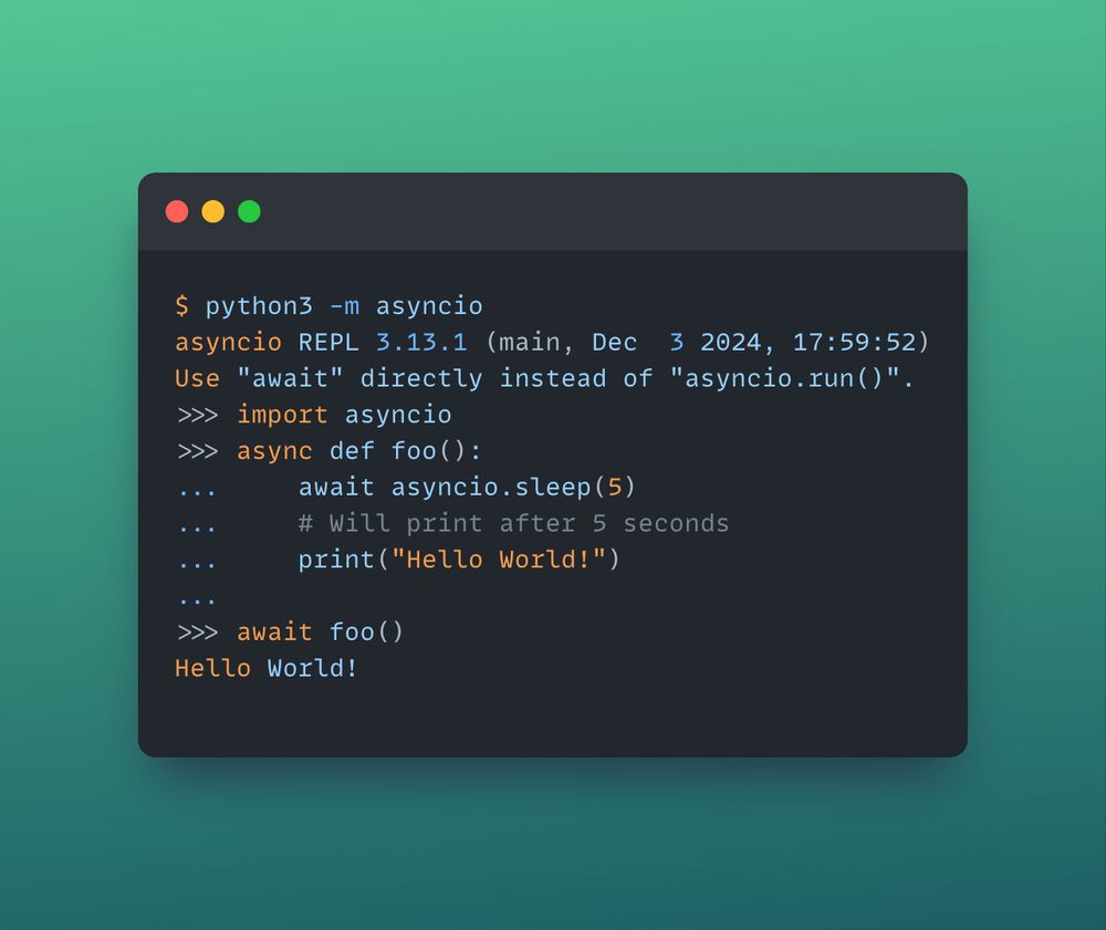 Python asyncio REPL.