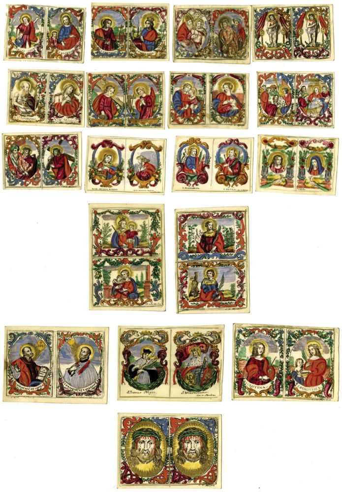 Theodor and Cornelis van Merlen, Set of eighteen small prints: Bible history and saints, c. 1670, etching, hand-coloured and gilt on vellum, 6,8 × 9,5 cm each, London, British Museum