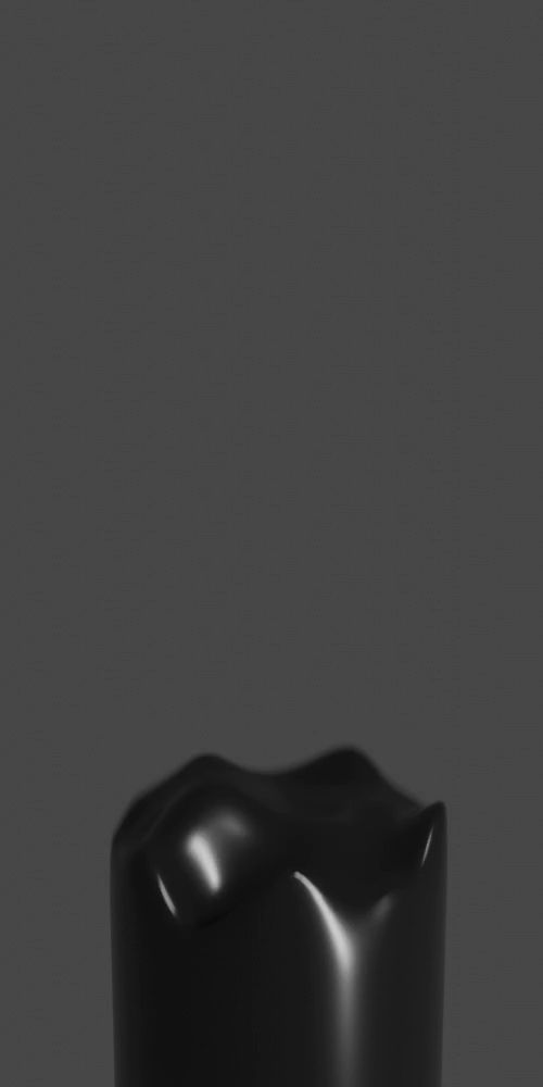A glossy black cylinder extruding and then rounding off at the end