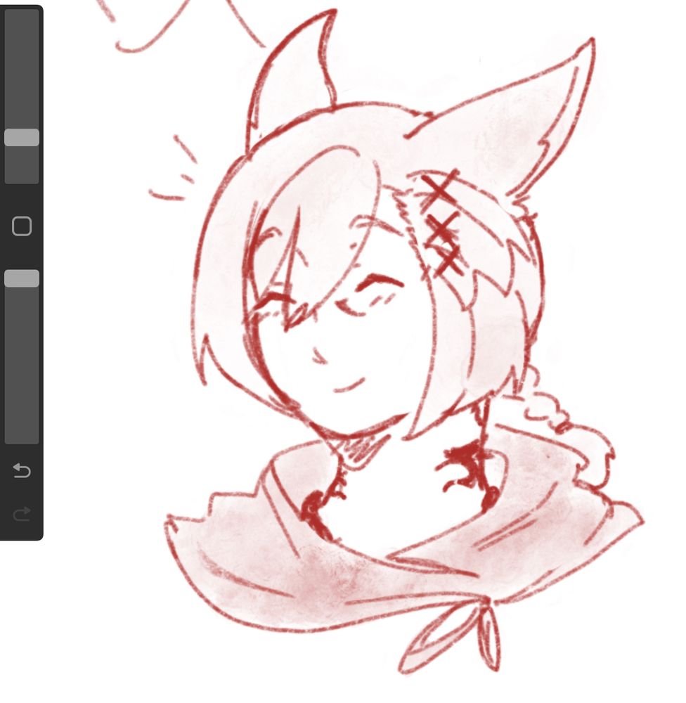 A doodle of G’raha with his hair drawn closer to his model. I don’t like it :(