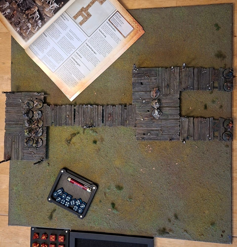 Setup for a game of the Middle-earth Strategy Game.