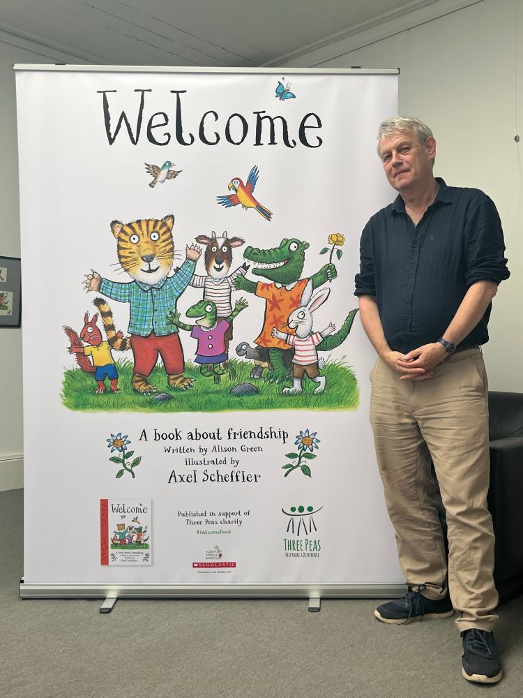 Axel Scheffler and the cover of the book