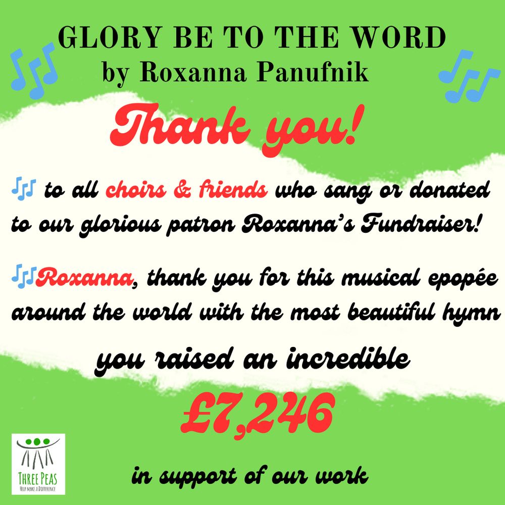 Thank you post for our Winter Fundraiser by composer Roxanna Panufnik. It raised £7246 for our work!