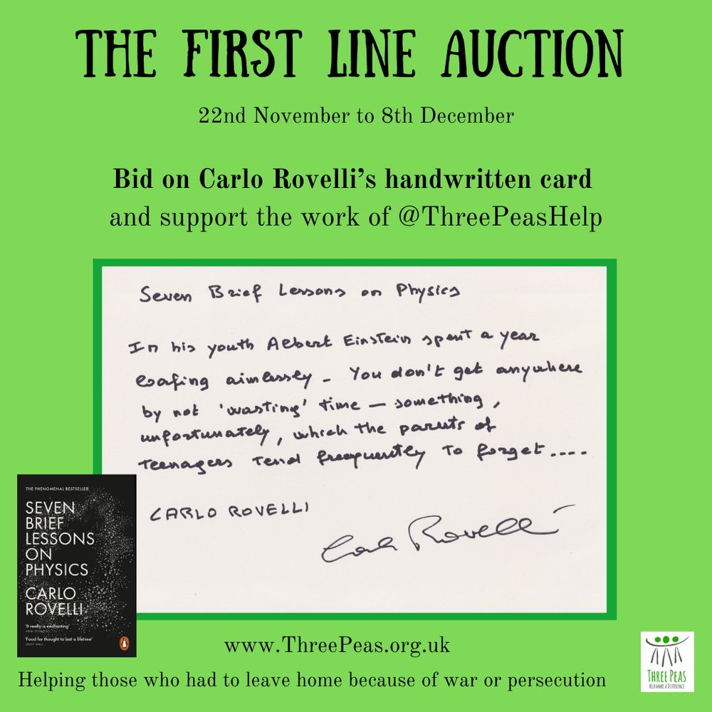 Carlo Rovelli’s handwritten first line for ThreePeas