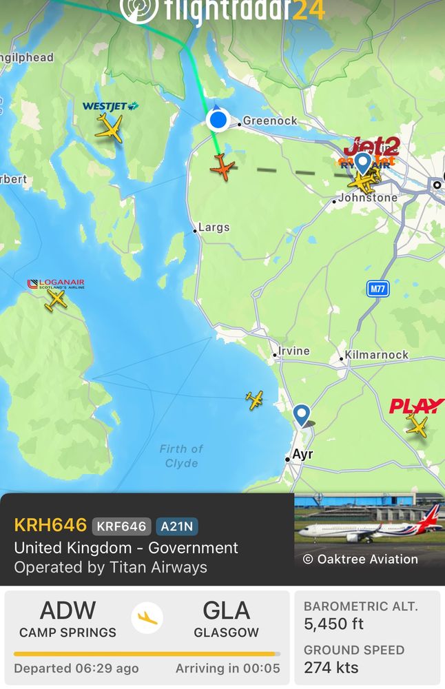 Flight details for UK PM 