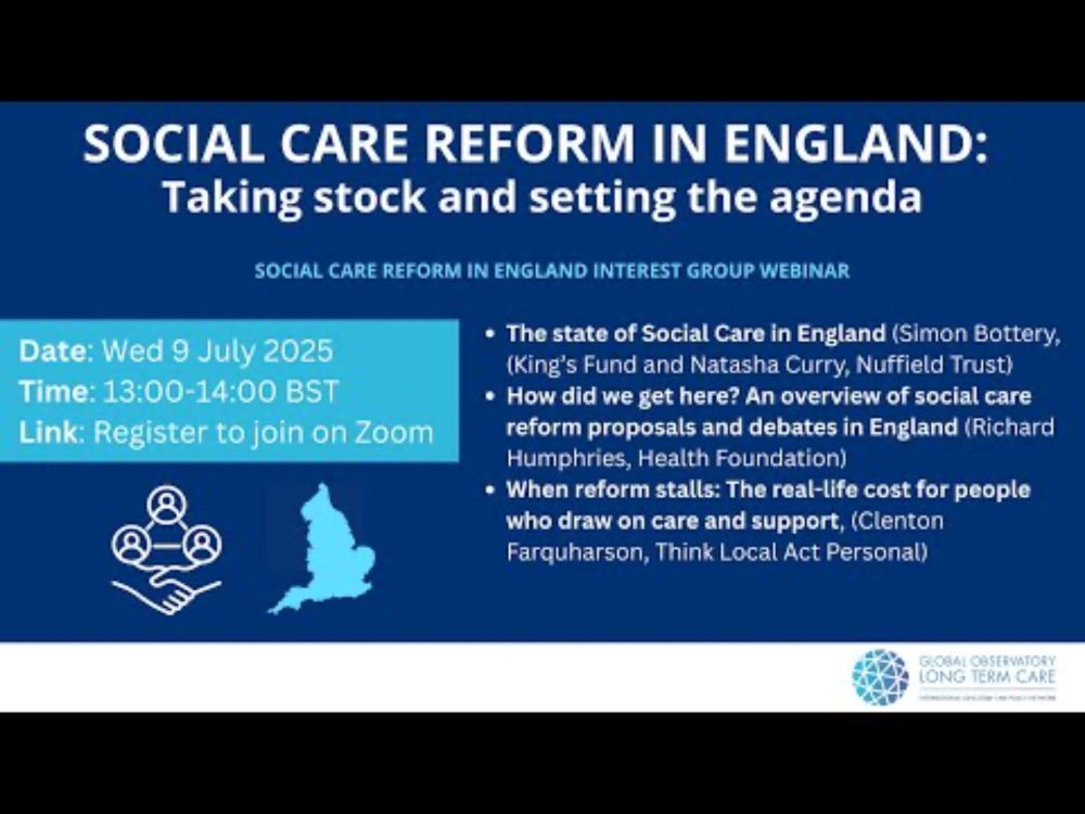 GOLTC webinar: Social Care Reform in England taking stock and setting the agenda