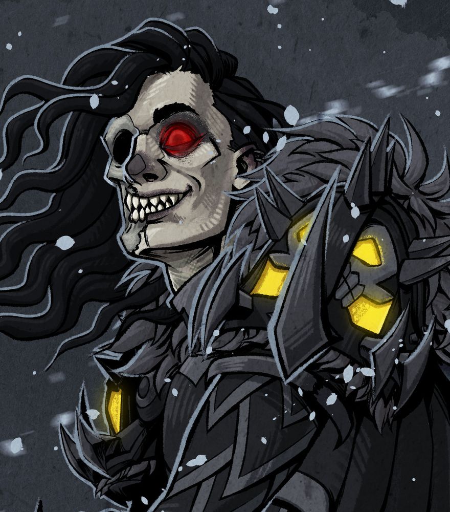 Close-up detail of the Forsaken hunter's head and shoulders.