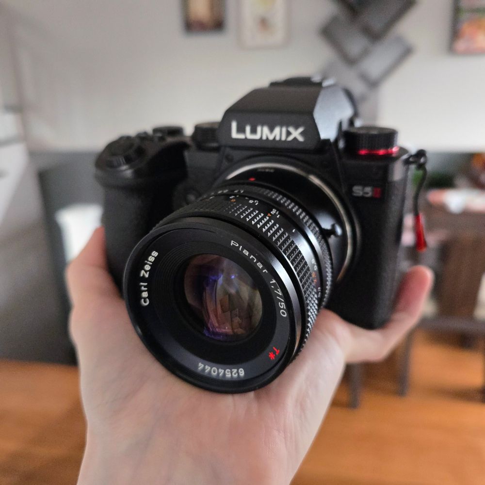 Lumix S5II with an adapted Zeiss Planar 50mm f/1.7 lens