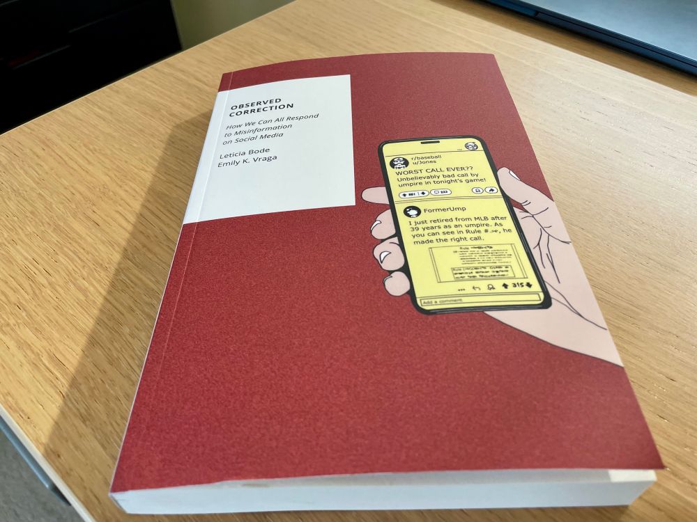 Photo by Andrew Chadwick of Leticia Bode and Emily K. Vraga's new book Observed Correction, published July 2025 in the Oxford Studies in Digital Politics series from OUP USA.