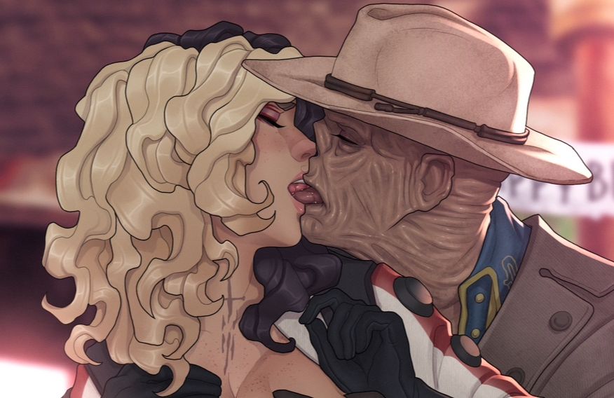 Super gross and wet tongue kiss between perverts (Al and Cooper Howard). They’re hot but disgusting 🥰