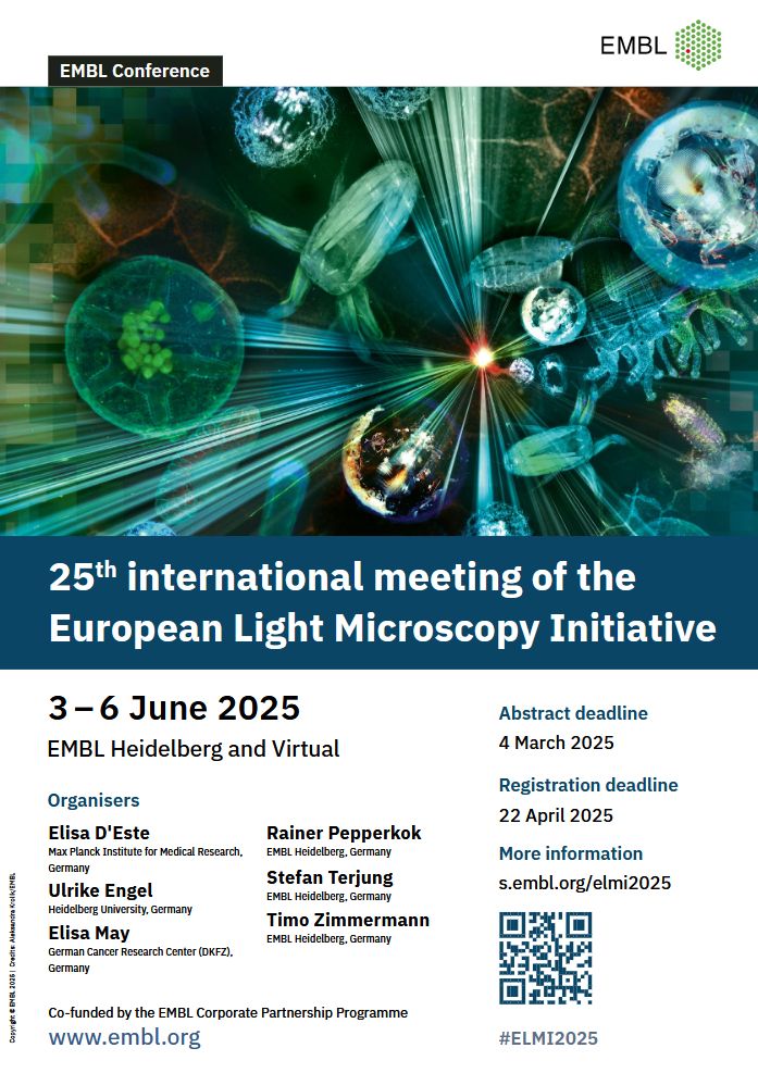European Light Microscopy Initiative Meeting 2025 in Heidelberg s.embl.org/elmi2025 @eurobioimaging.bsky.social @yorkbioimaging.bsky.social @bioimagingna.bsky.social @istaustria-iof.bsky.social @globias.bsky.social‬ 
@globalbioimaging.bsky.social  @gerbi-gmb.de @france-bioimaging.bsky.social @bioimaginguk.bsky.social