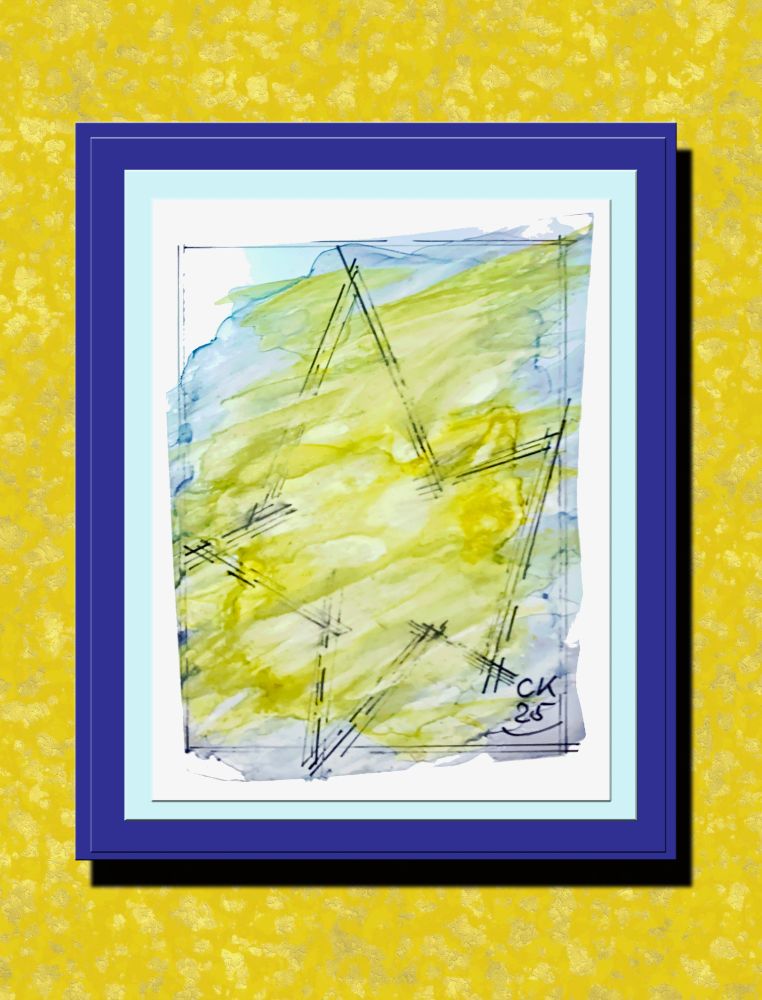 abstraktes alcoholinks-Bild ;
ein glitzernder gelber Stern