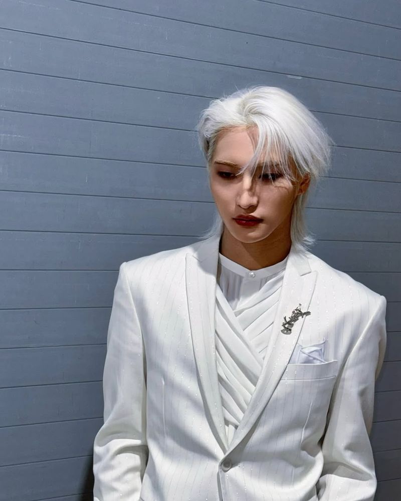 kpop group ateez member park seonghwa posing for a photograph