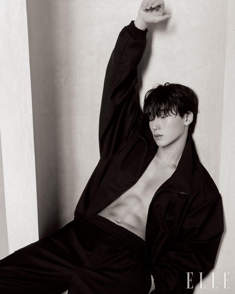 kpop group ateez member choi san photographed for elle magazine
