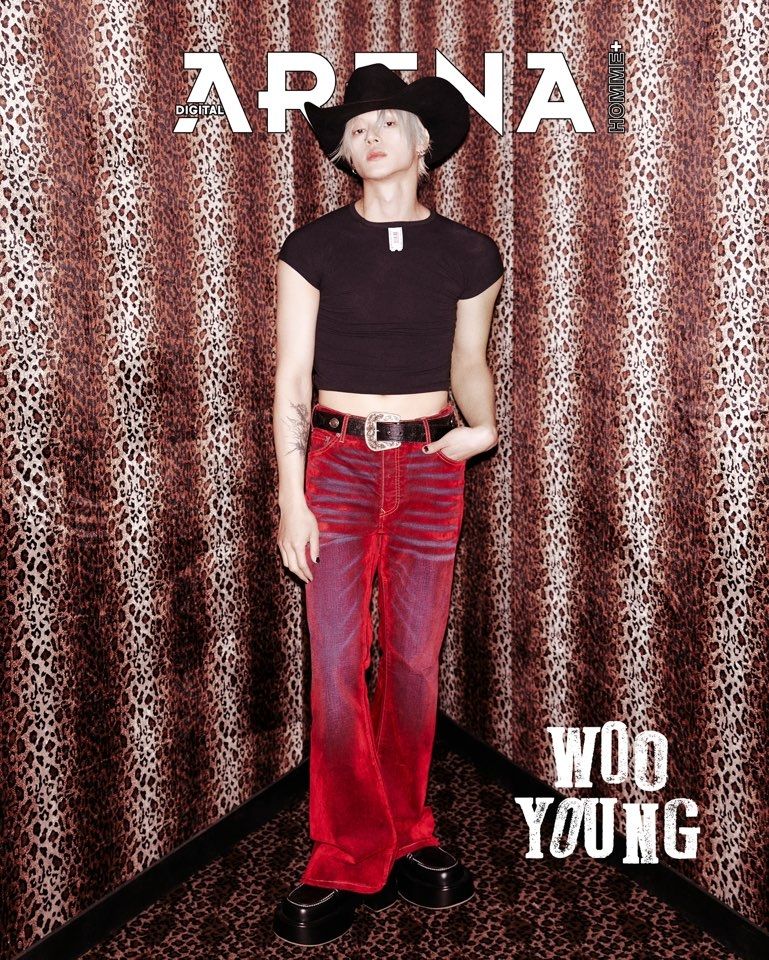kpop group ateez member jung wooyoung in a magazine editorial 