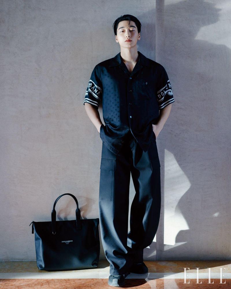 kpop group ateez member choi san photographed for elle magazine
