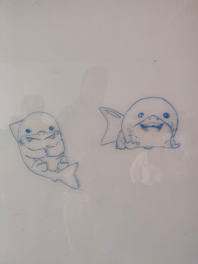 A doodle of Jeff the land shark