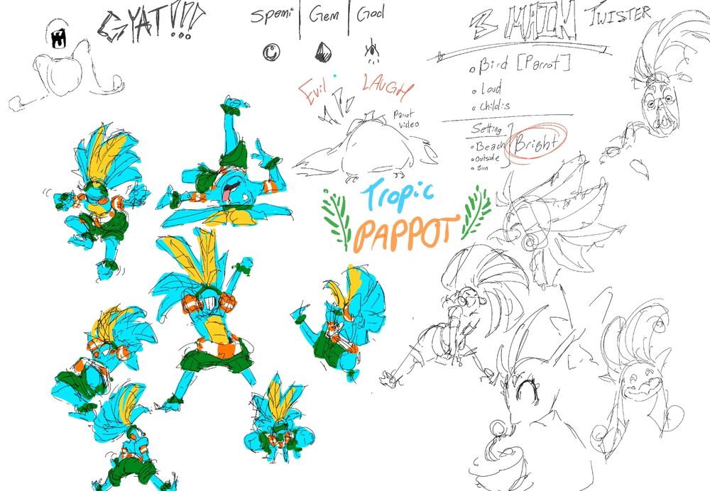 Concept I'm happy with for Twister🐦
Inspired from Blue and Gold Macaws