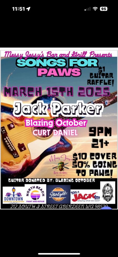 Jack Parker live at Messy Jessy’s in Aberdeen, WA 3/15/25