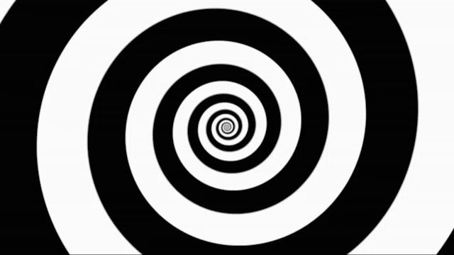 an optical illusion of a black and white spiral on a white background