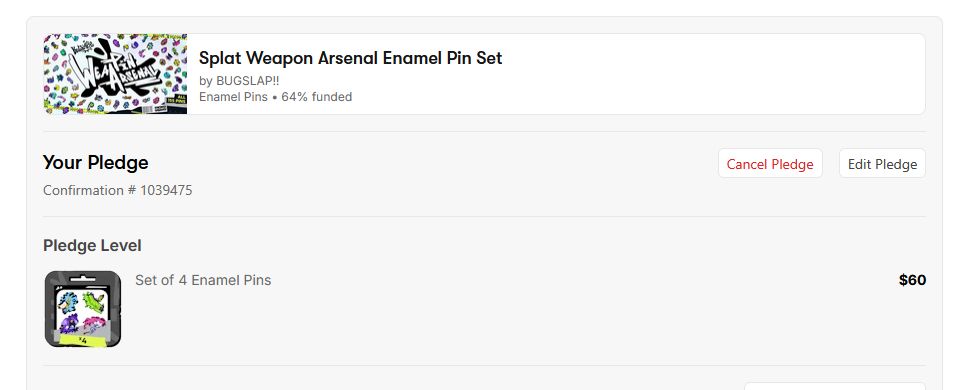 Screenshot of Bugsslap's Weapin Arsenal showing I've backed it