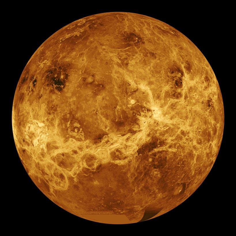 Venus as observed by NASA's Magellan spacecraft.