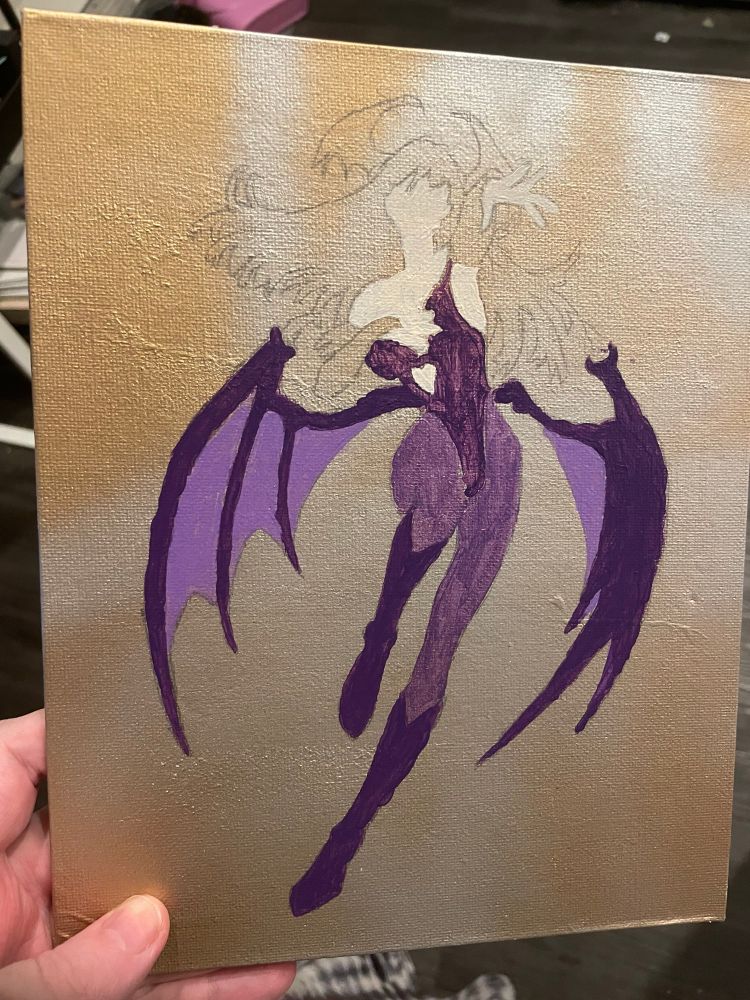 darker purples added to the painting