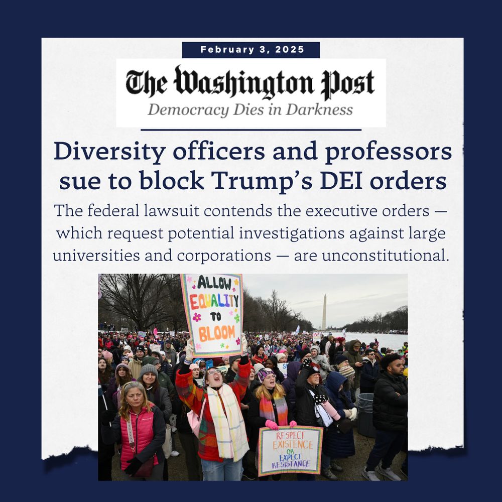 Diversity officers and professors sue to block Trump's DEI orders. 