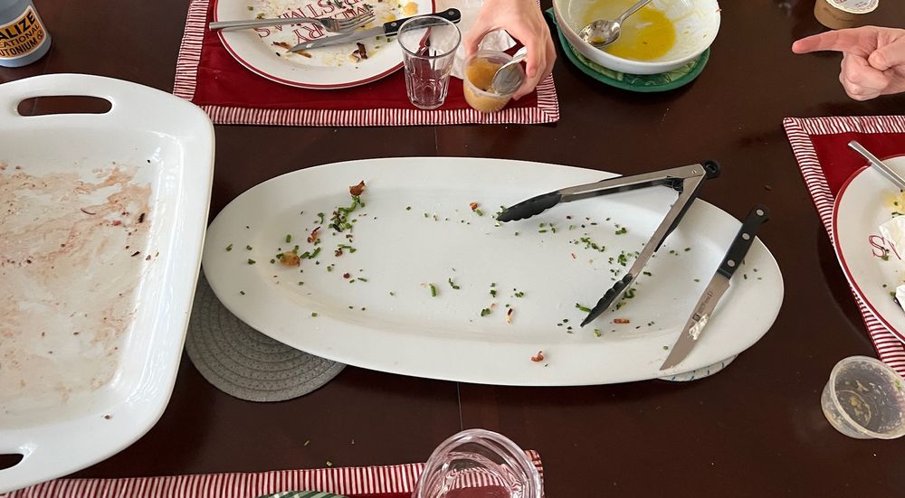 Picture of empty plates after