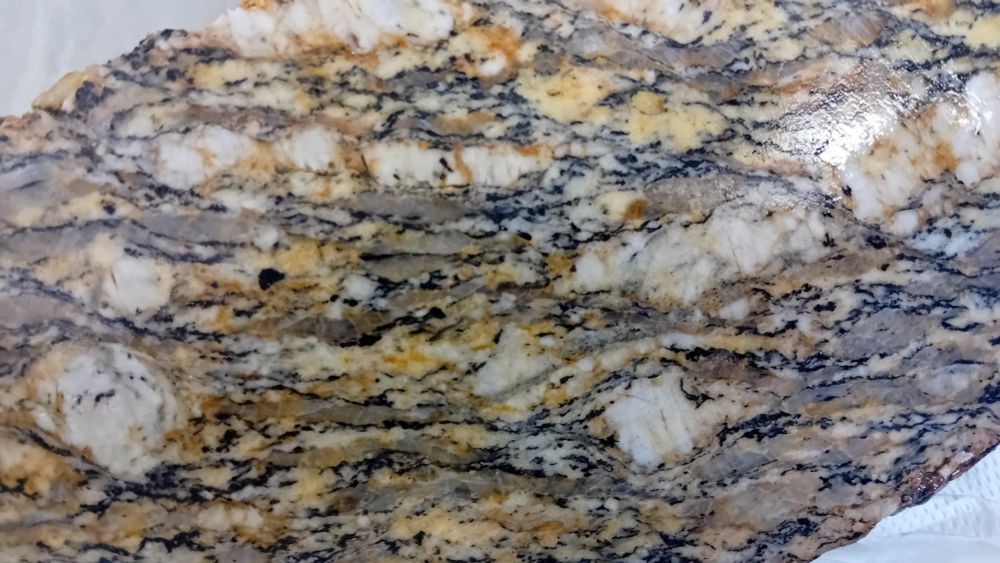 Sample of deformed granite rock