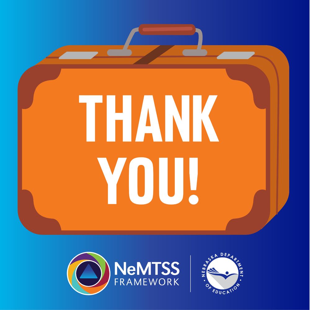Orange suitcases with THANK YOU! NeMTSS and NDE logos