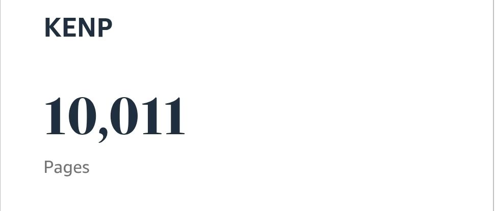 Screenshot of my KDP dashboard showing 10,011 pages read for the month. 
