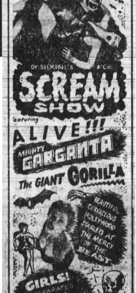 Girls! It Seperates the Men from the Boys! Dr. Silkini hits the Fox with a Giant Triple Shock Program! (Sidney Telegraph, July 2 thru July 11, 1956)