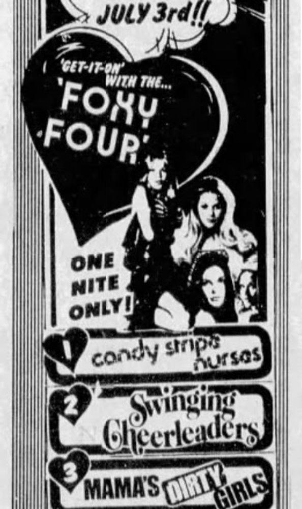 Get It On with the Foxy Four on the Fourth! One Night Only! (The Grand Island Independent, July 1 thru July 3, 1975)