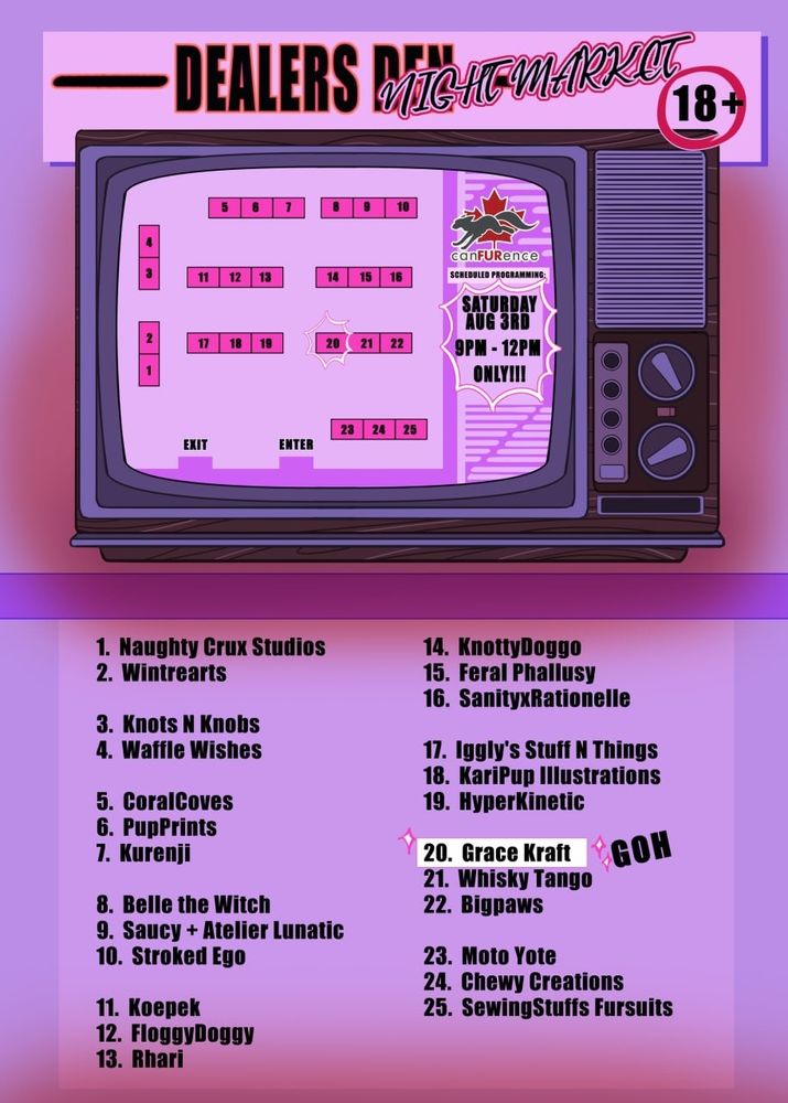 Night Market dealers list for 2024!