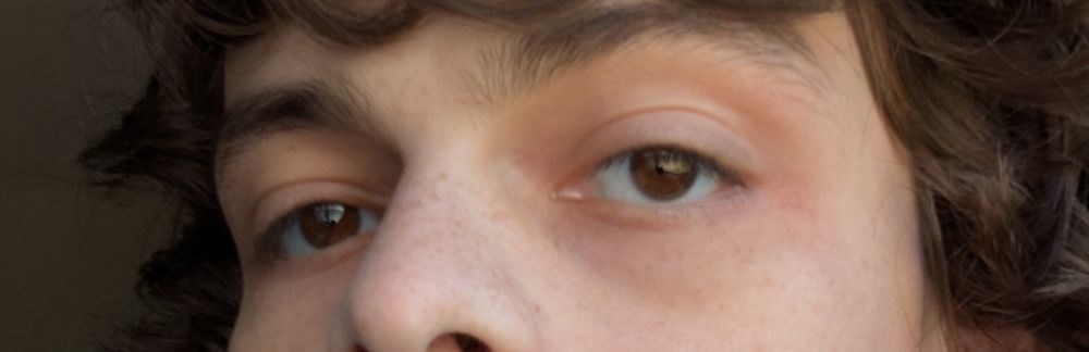 A close up showing my eyes