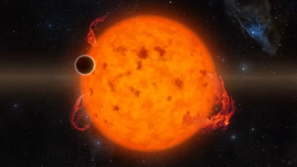 An artist’s conception of the exoplanet K2-33b, a 10 Myr Jupiter-sized planet, transiting in front of its active host star. This system is comparable to those that will be observed by the KRONOS collaboration. Illustration courtesy of NASA/JPL-CalTech