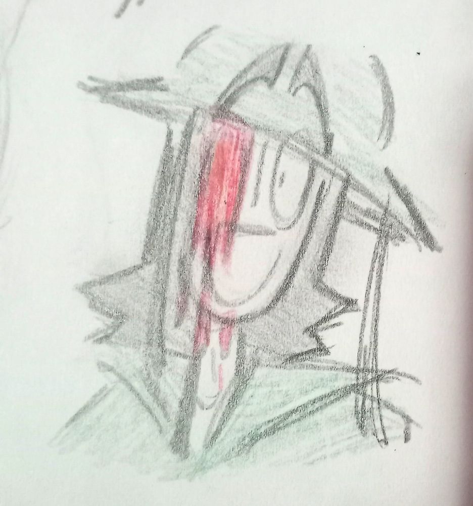 Drawing of my OC with one eye bleeding