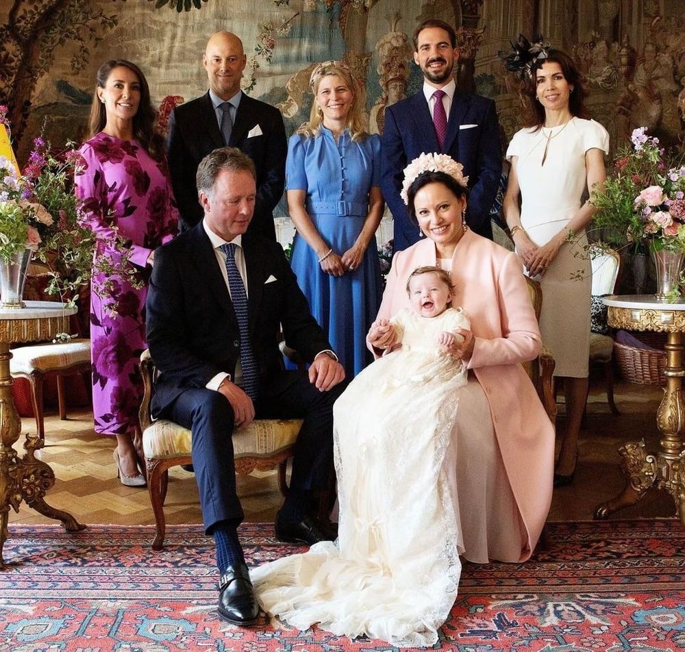 Princess Marie of Denmark named as one of the godparents of Princess Mafalda who was baptised at Berleburg Castle in Germany (the ancestral home of the Sayn-Wittgenstein-Berleburg royal house)