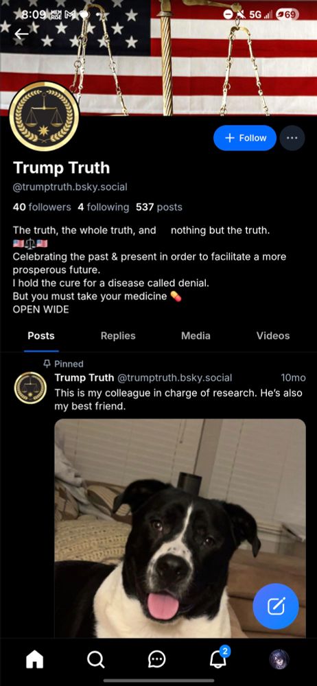 a screenshot of a trump supporters/fascist bluesky account