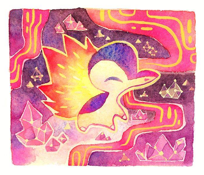 watercolor cyndaquil