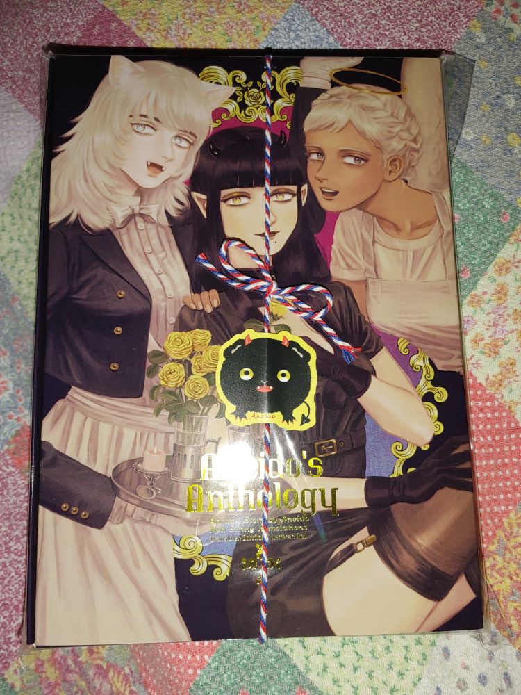 Picture of a packaged GL comic bookcase with 2 GL manga by Aneido. 
The text reads: "Aneido's Anthology"
