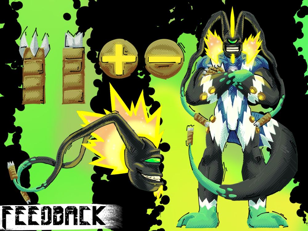 Redesign do alien Feedback da série de animação Ben 10