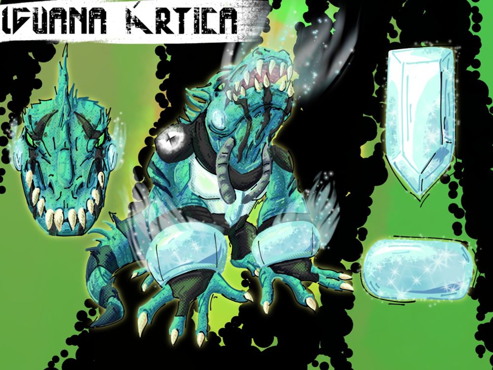 Redesign do alien Iguana ártica da série de animação Ben 10