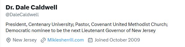 Picture of Dr. Dale Caldwell Twitter/X account.  
