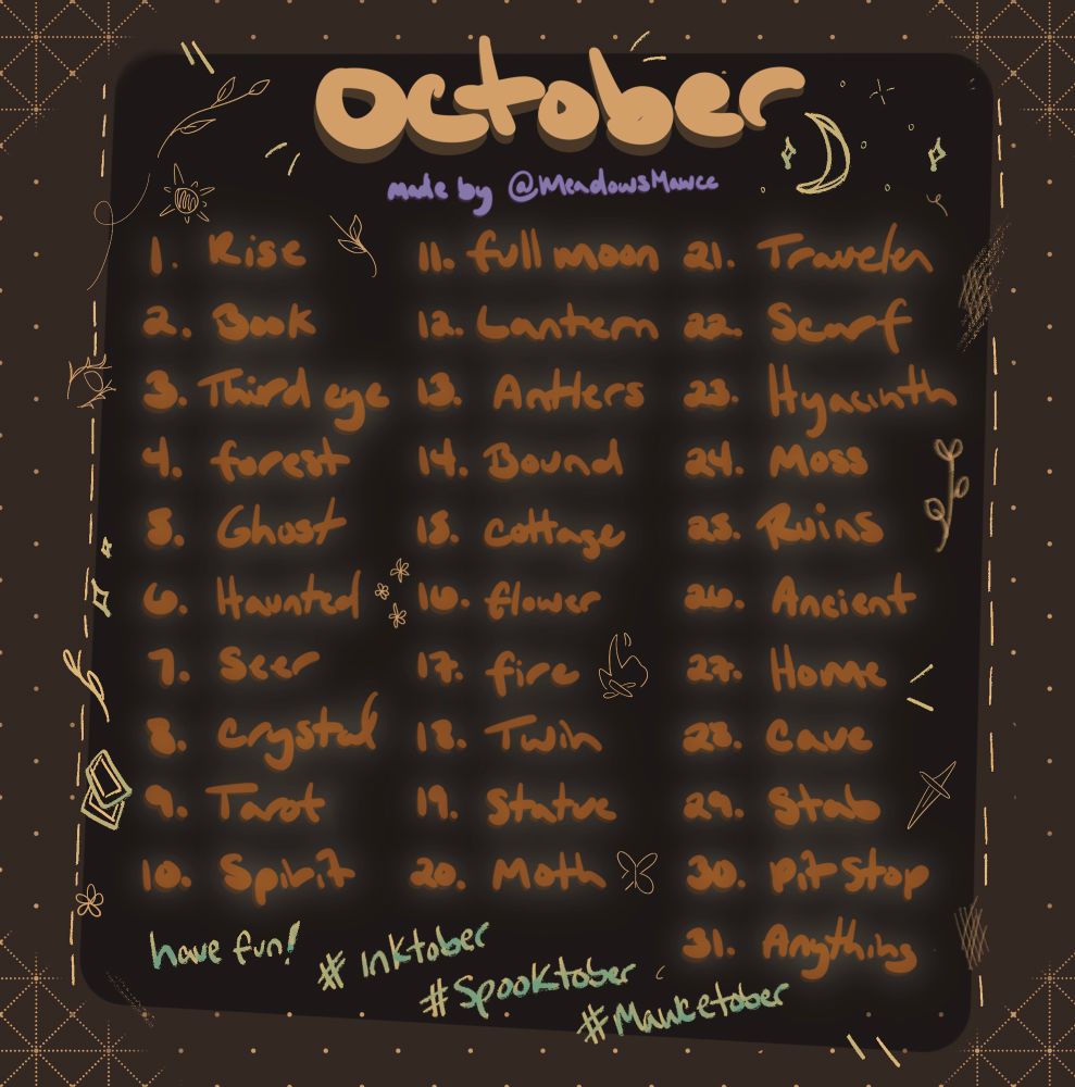 inktober art challenge template