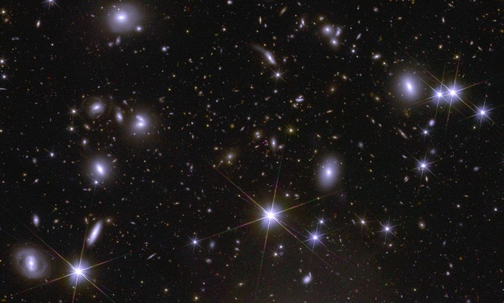 Deep sky image of hundreds of galaxies