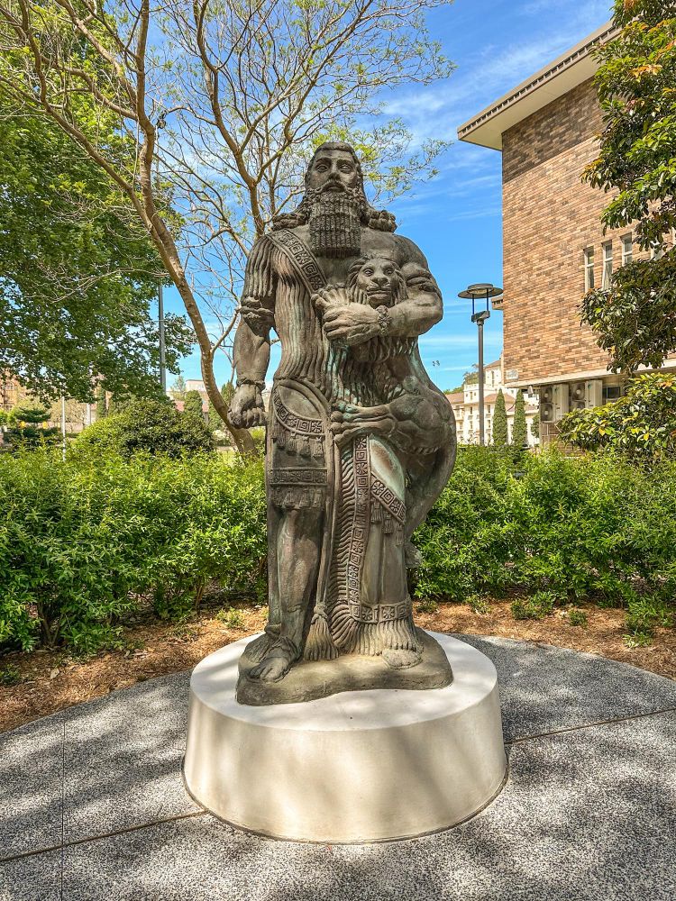 A statue of the Assyrian warrior Gilgamesh 